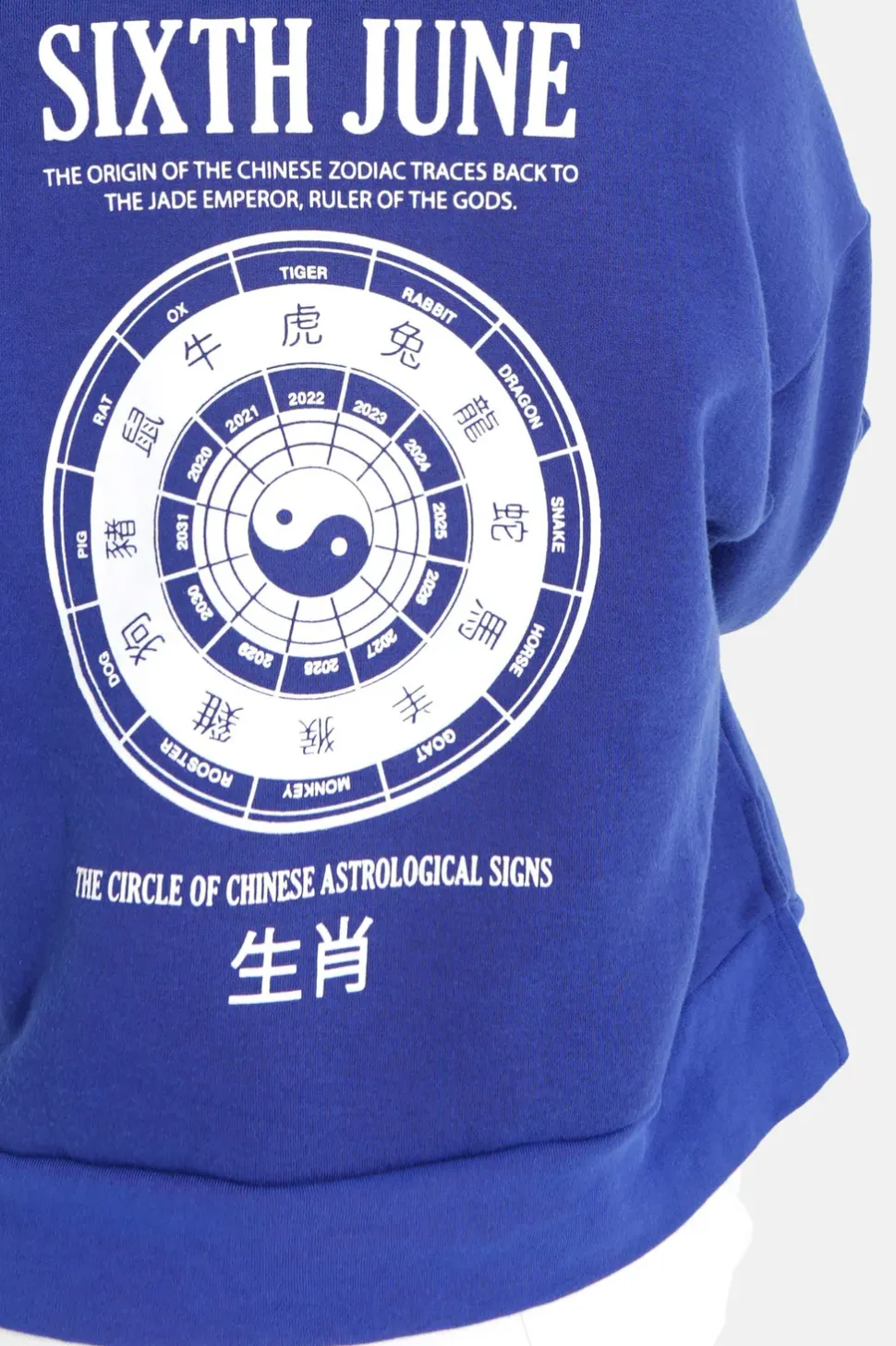 Sweat Capuche Astrologie Chinese Bleu Fonce