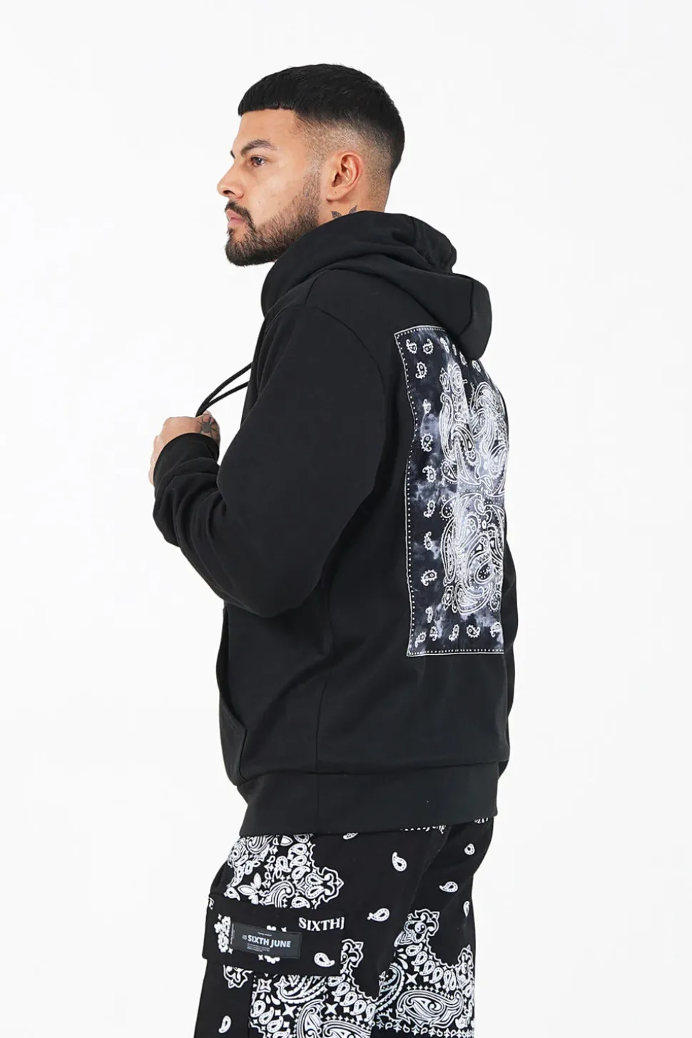 Sweat Capuche Bandana Noir