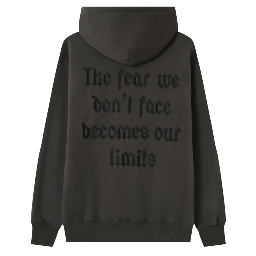 Sweat Capuche Citation Molletonne Gris Fonce