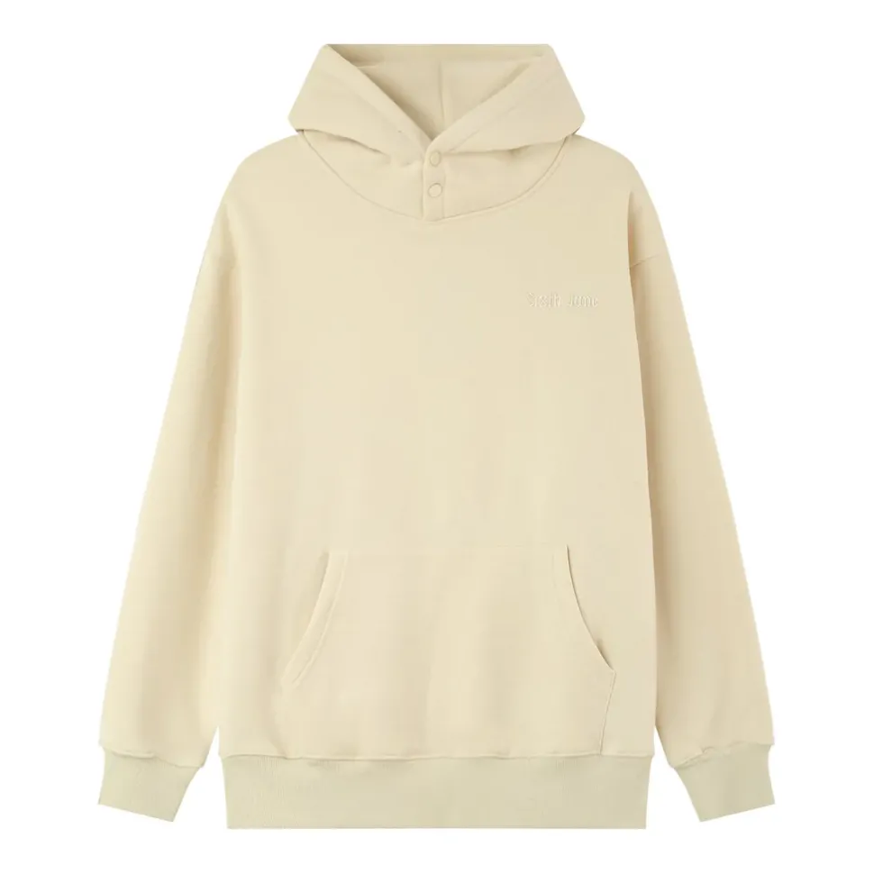 Sweat Capuche Citation Molletonne Beige