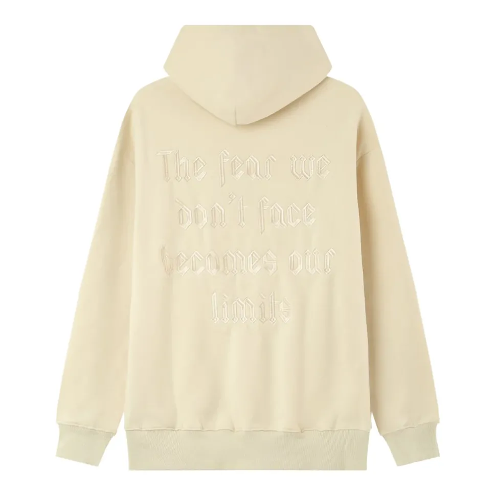 Sweat Capuche Citation Molletonne Beige