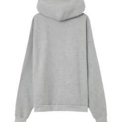 Sweat Capuche Coeur Brode Molletonne Gris