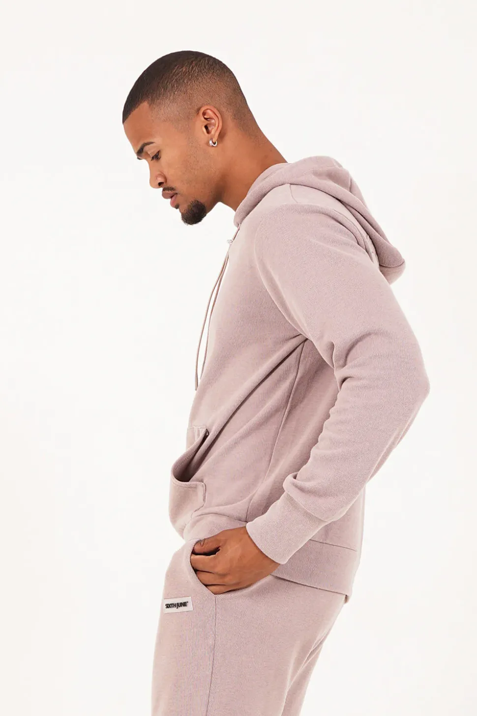 Sweat Capuche Cotele Cordon Beige