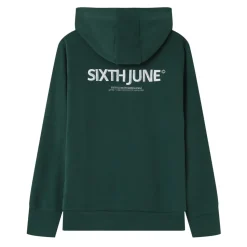 Sweat Capuche Cotele Patch Vert Fonce