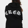 Sweat Capuche Crew Manches Curve Noir