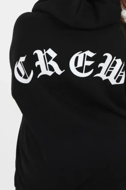 Sweat Capuche Crew Manches Curve Noir