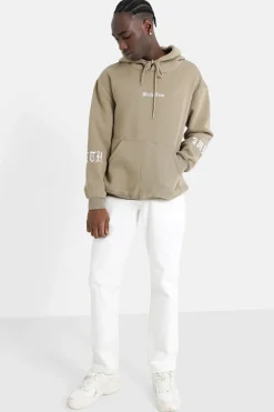 Sweat Capuche Crew Molletonne Vert Kaki