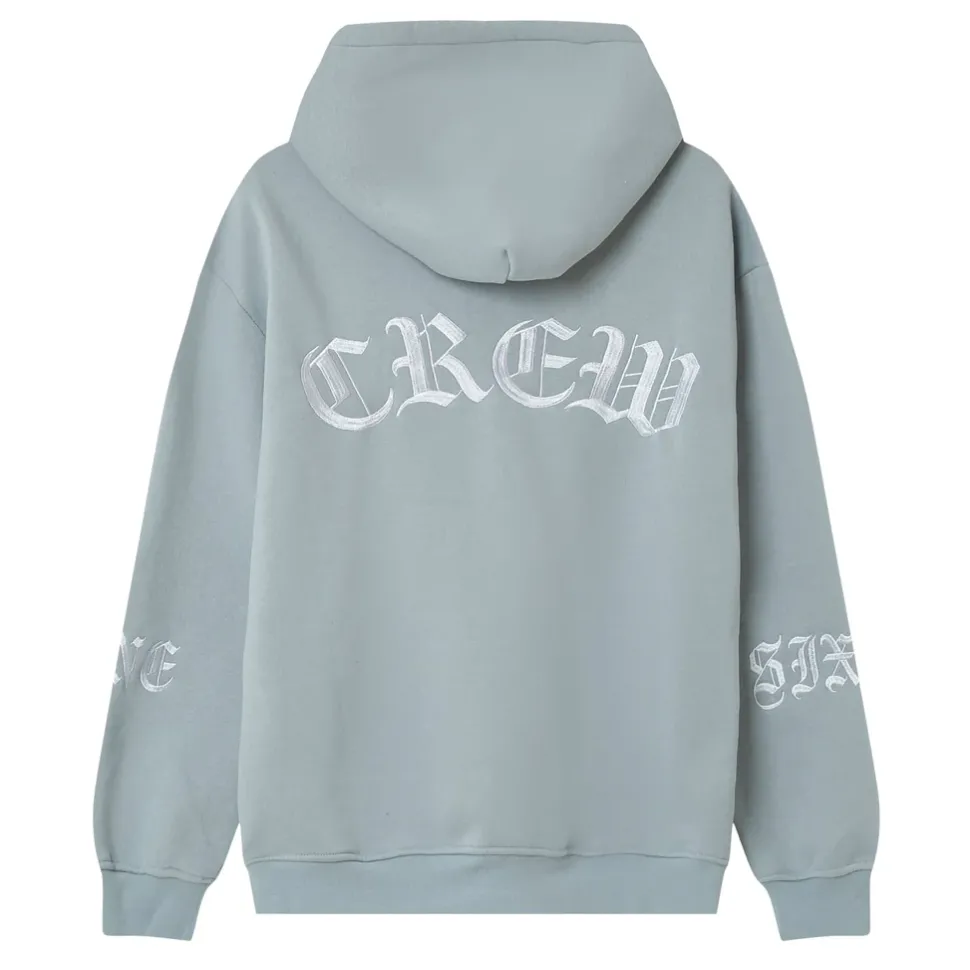 Sweat Capuche Crew Molletonne Bleu Clair