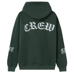 Sweat Capuche Crew Molletonne Vert Fonce