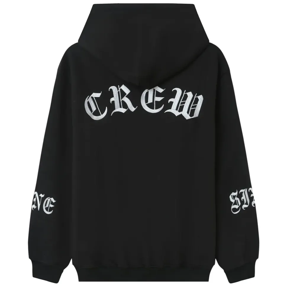 Sweat Capuche Crew Molletonne Noir