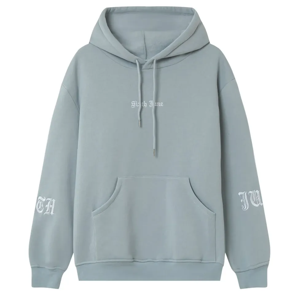 Sweat Capuche Crew Molletonne Bleu Clair