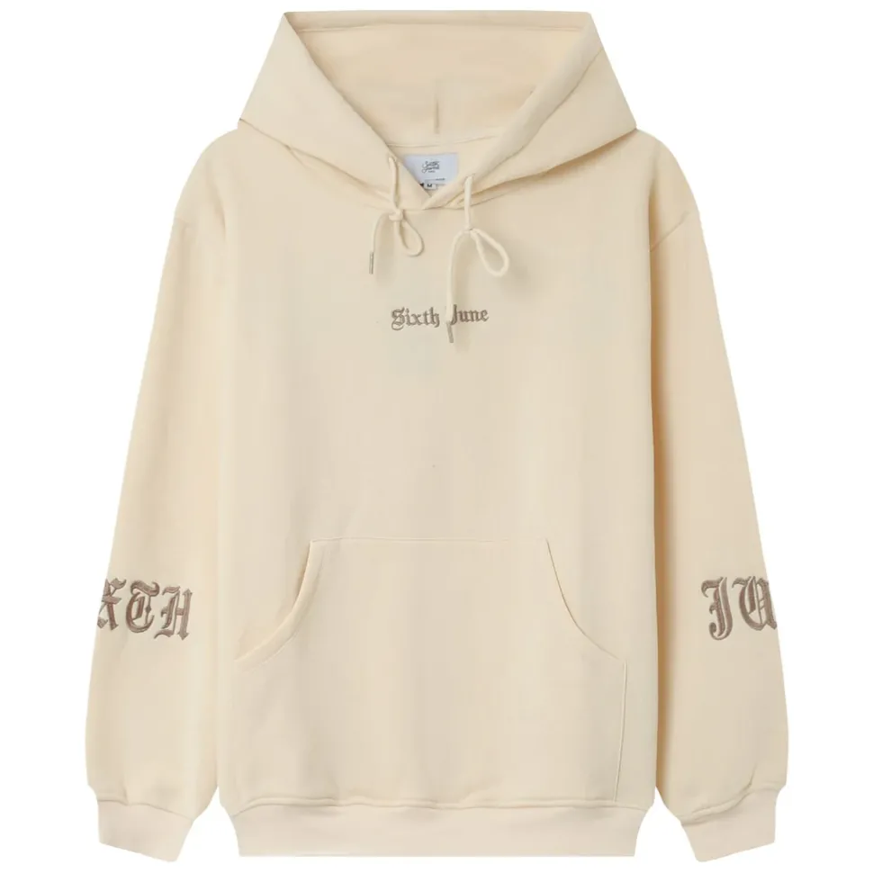 Sweat Capuche Crew Molletonne Beige
