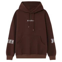 Sweat Capuche Crew Molletonne Marron Fonce