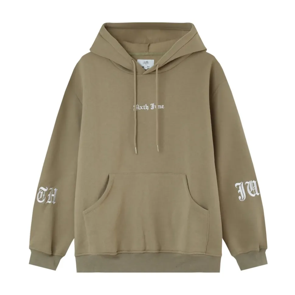 Sweat Capuche Crew Molletonne Vert Kaki