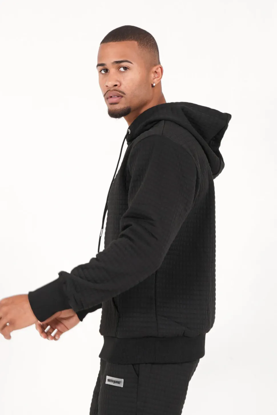 Sweat Capuche Gaufre Noir