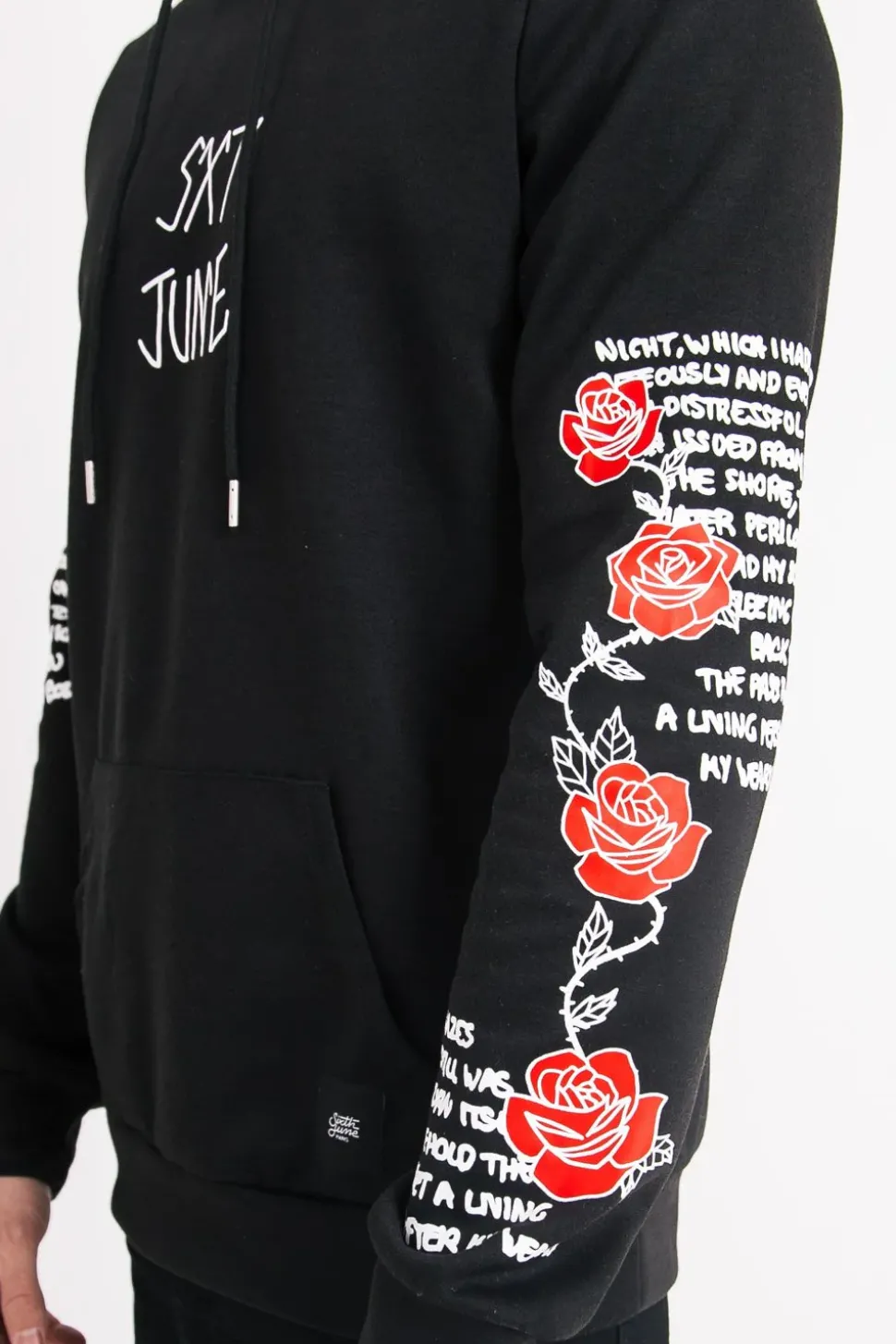 Sweat Capuche Imprime Tete De Mort Noir Blanc