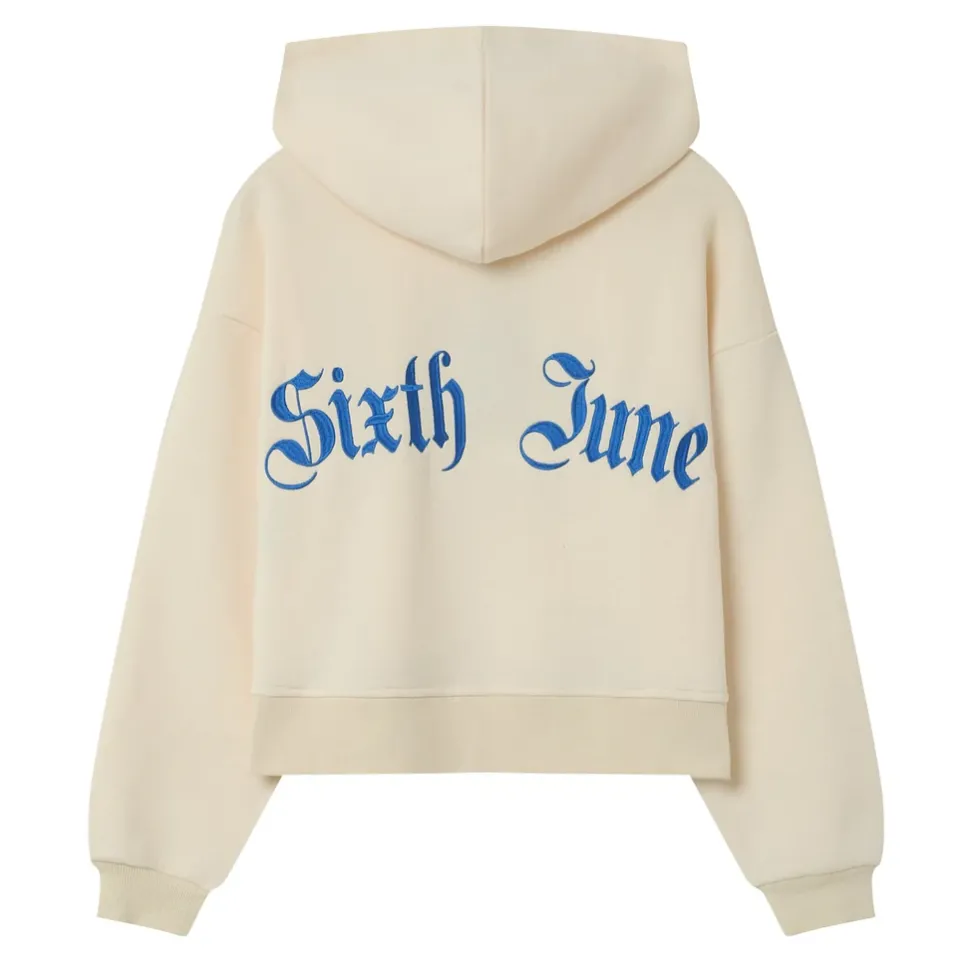 Sweat Capuche Logo Gothique Beige