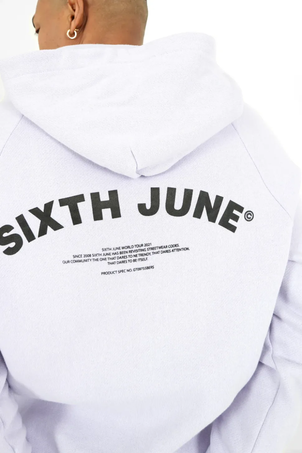 Sweat Capuche Logo Incurve Violet Clair