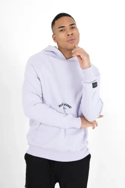 Sweat Capuche Logo Incurve Violet Clair