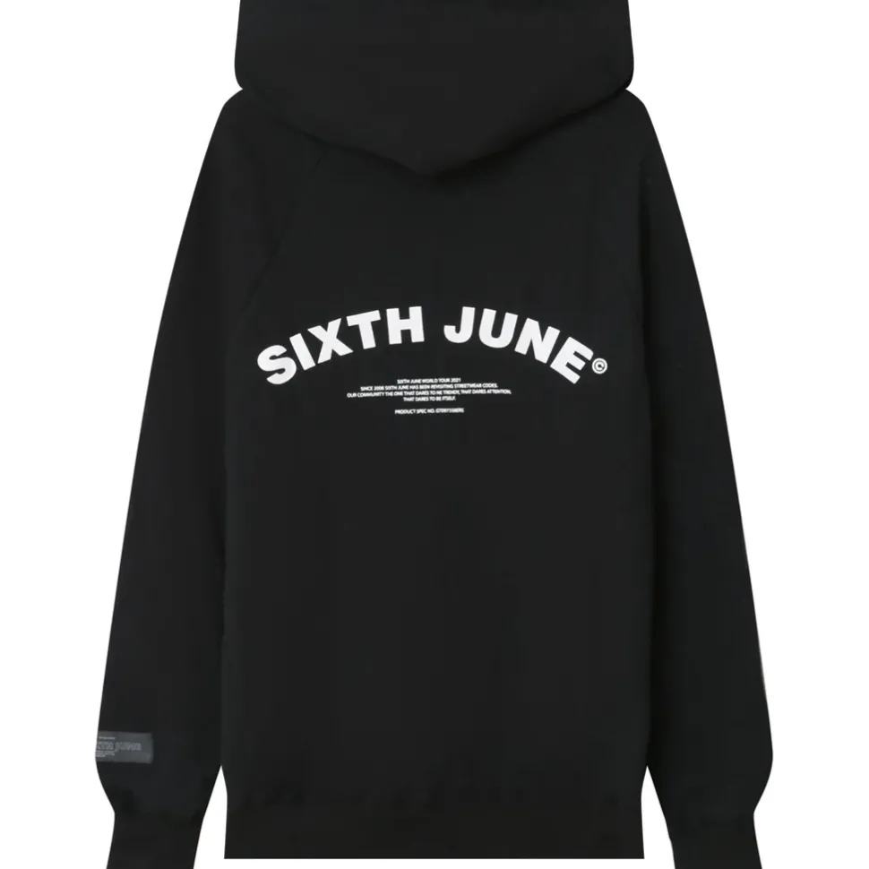 Sweat Capuche Logo Incurve Noir