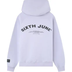 Sweat Capuche Logo Incurve Violet Clair