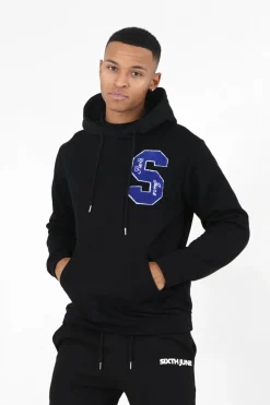 Sweat Capuche Logo Patch Universite Noir