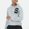 Sweat Capuche Logo Patch Universite Gris