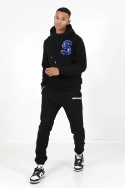 Sweat Capuche Logo Patch Universite Noir