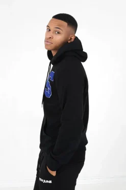 Sweat Capuche Logo Patch Universite Noir
