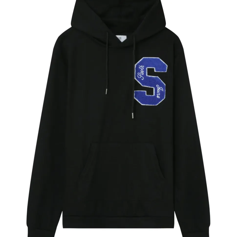 Sweat Capuche Logo Patch Universite Noir