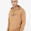 Sweat Capuche Logo Signature Marron Clair