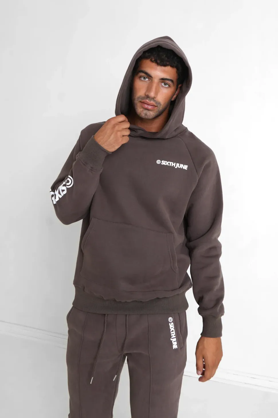 Sweat Capuche Molletonne Marron