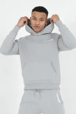 Sweat Capuche Molletonne Logo Gris