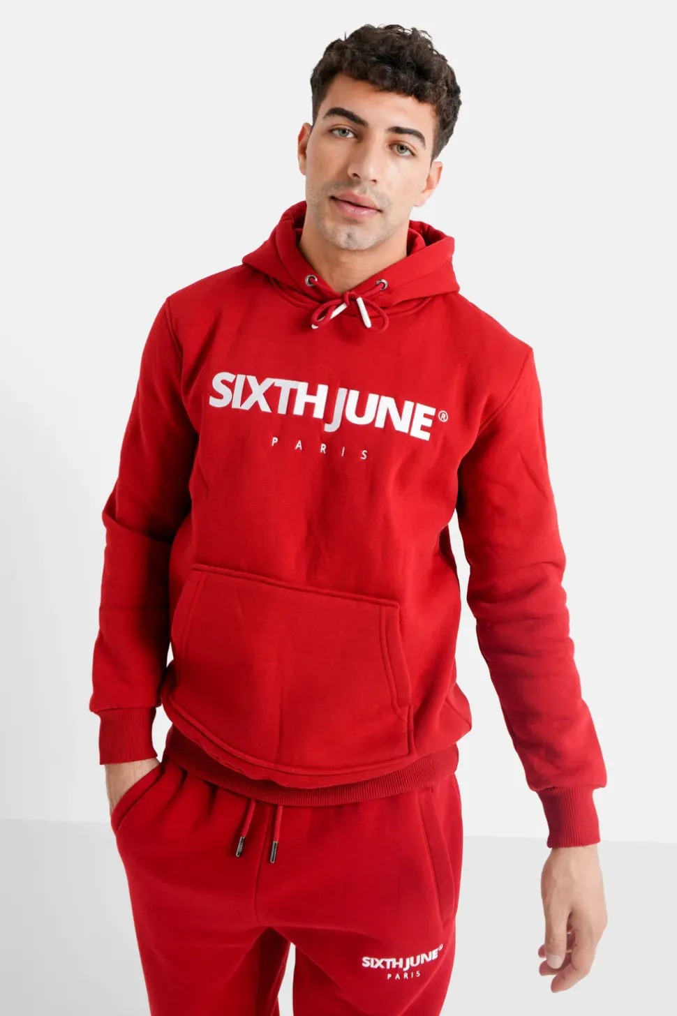 Sweat Capuche Molletonne Logo Rouge