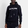 Sweat Capuche Molletonne Logo Bleu Fonce