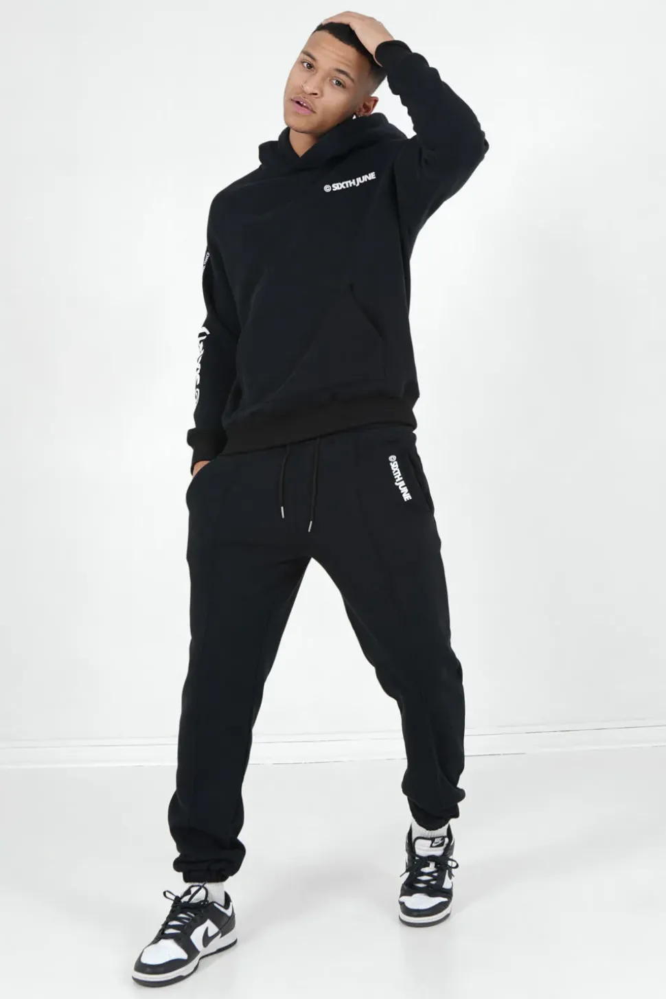 Sweat Capuche Molletonne Logo Noir