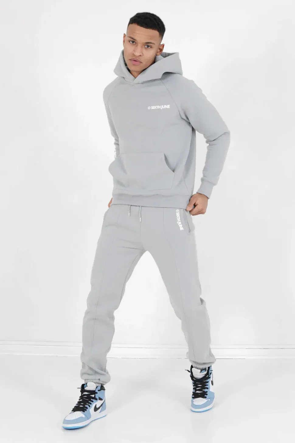 Sweat Capuche Molletonne Logo Gris