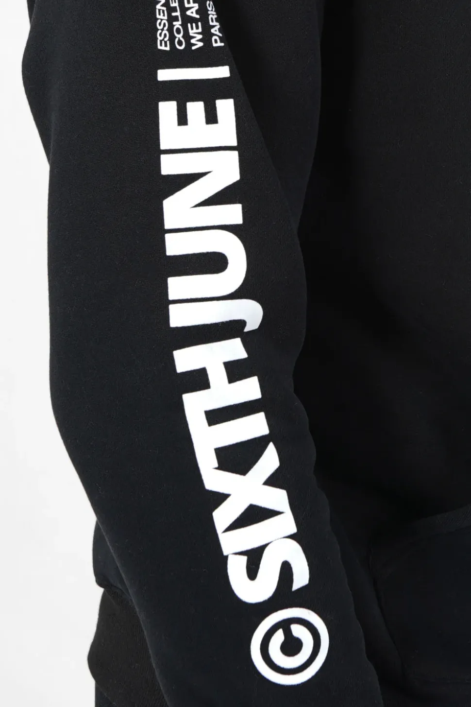 Sweat Capuche Molletonne Logo Noir
