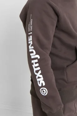 Sweat Capuche Molletonne Marron