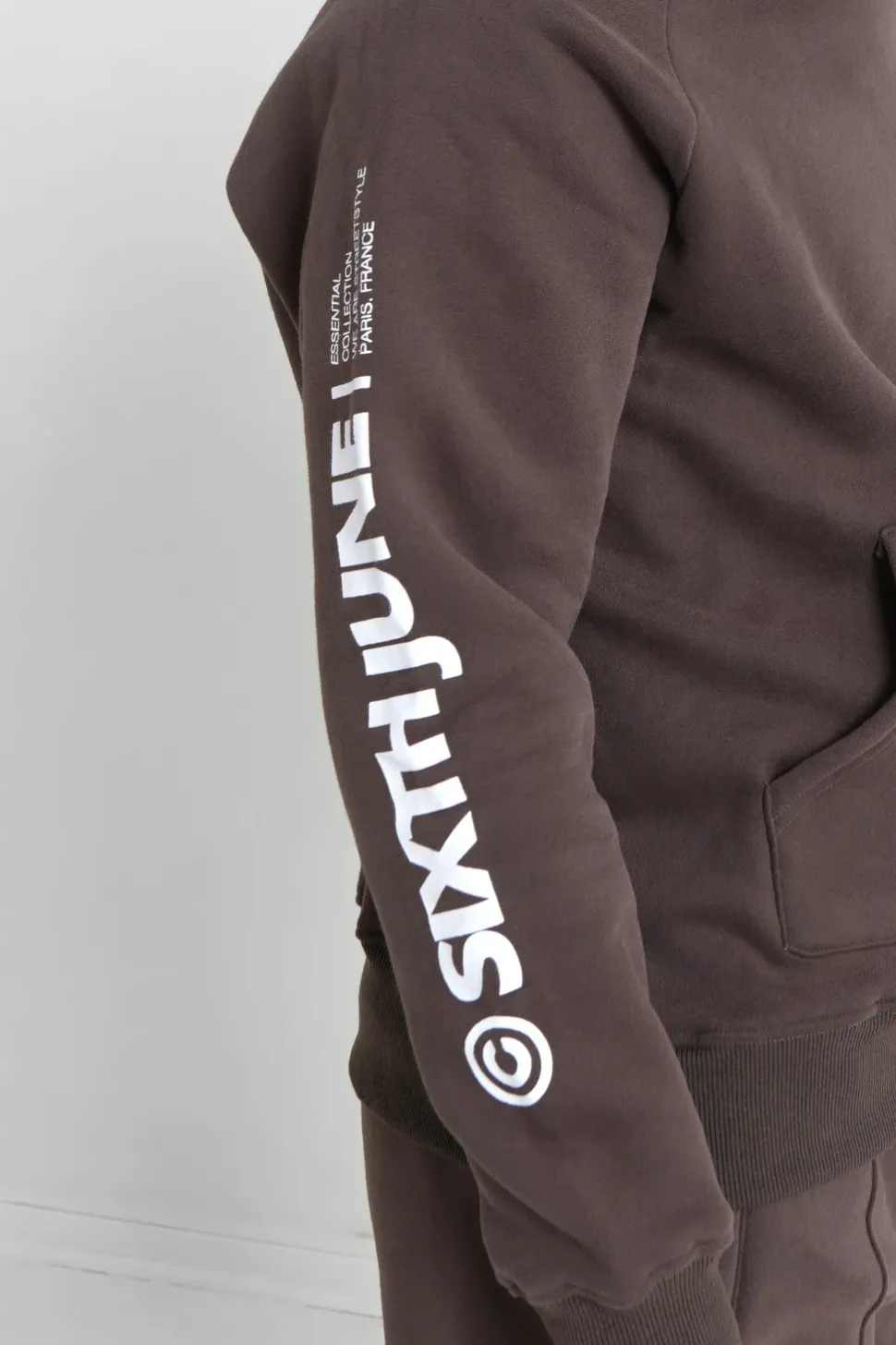 Sweat Capuche Molletonne Marron