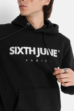 Sweat Capuche Molletonne Logo Noir
