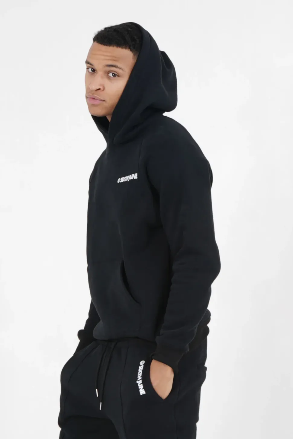 Sweat Capuche Molletonne Logo Noir
