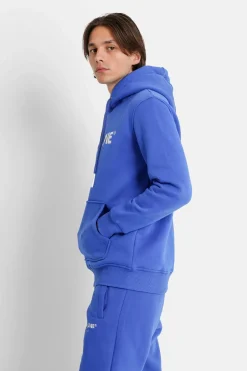 Sweat Capuche Molletonne Logo Bleu Fonce