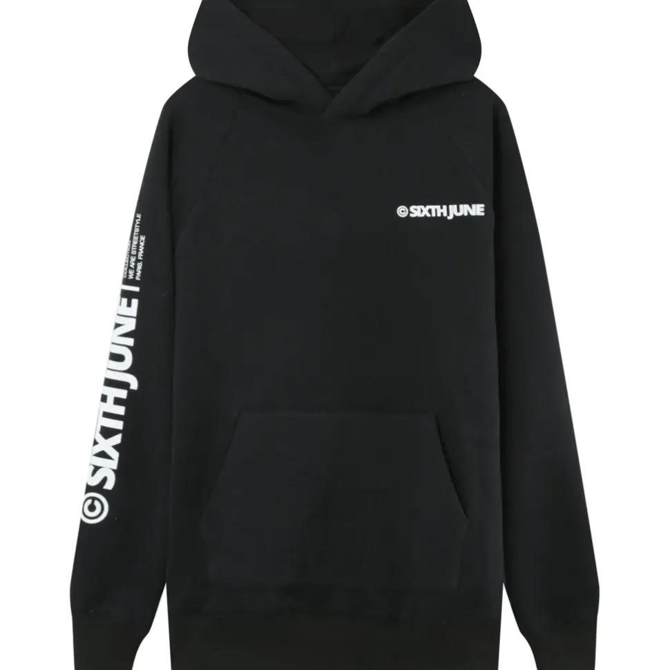 Sweat Capuche Molletonne Logo Noir