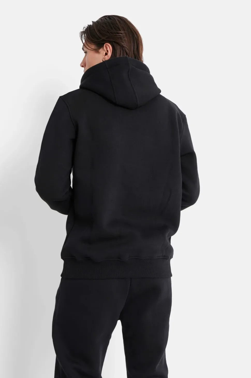 Sweat Capuche Molletonne Logo Noir