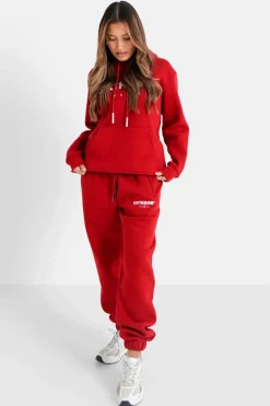 Sweat Capuche Molletonne Logo Rouge