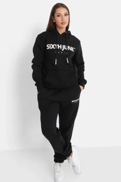 Sweat Capuche Molletonne Logo Noir