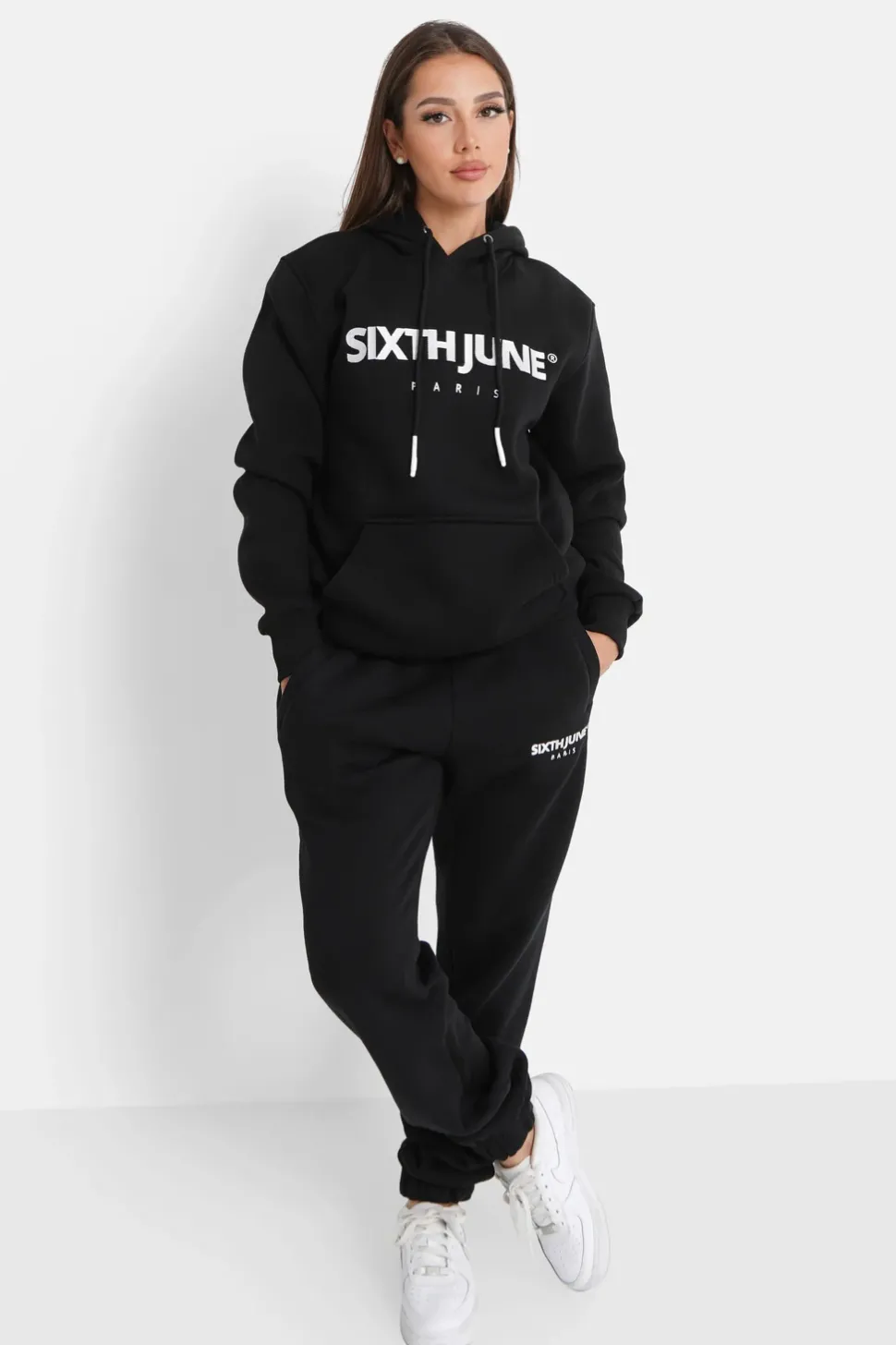 Sweat Capuche Molletonne Logo Noir