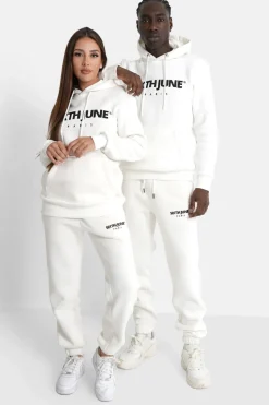 Sweat Capuche Molletonne Logo Blanc