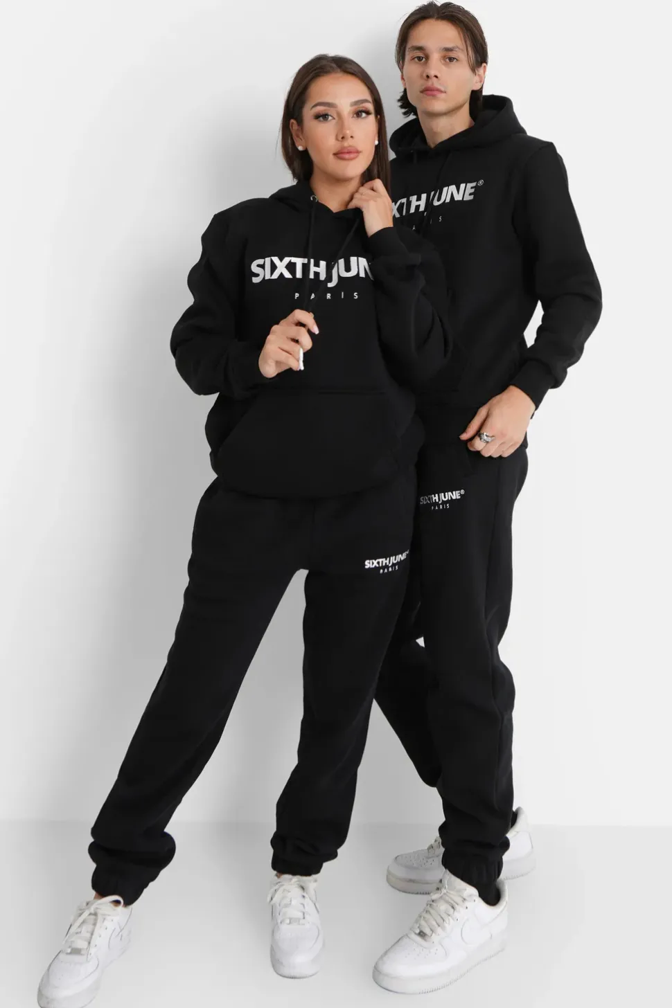 Sweat Capuche Molletonne Logo Noir